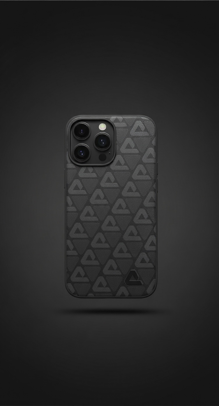 Geometric Pattern Leather-Textured Shockproof Case for iPhone 15 Pro Max / 14 Pro Max