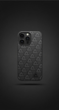 Geometric Pattern Leather-Textured Shockproof Case for iPhone 15 Pro Max / 14 Pro Max