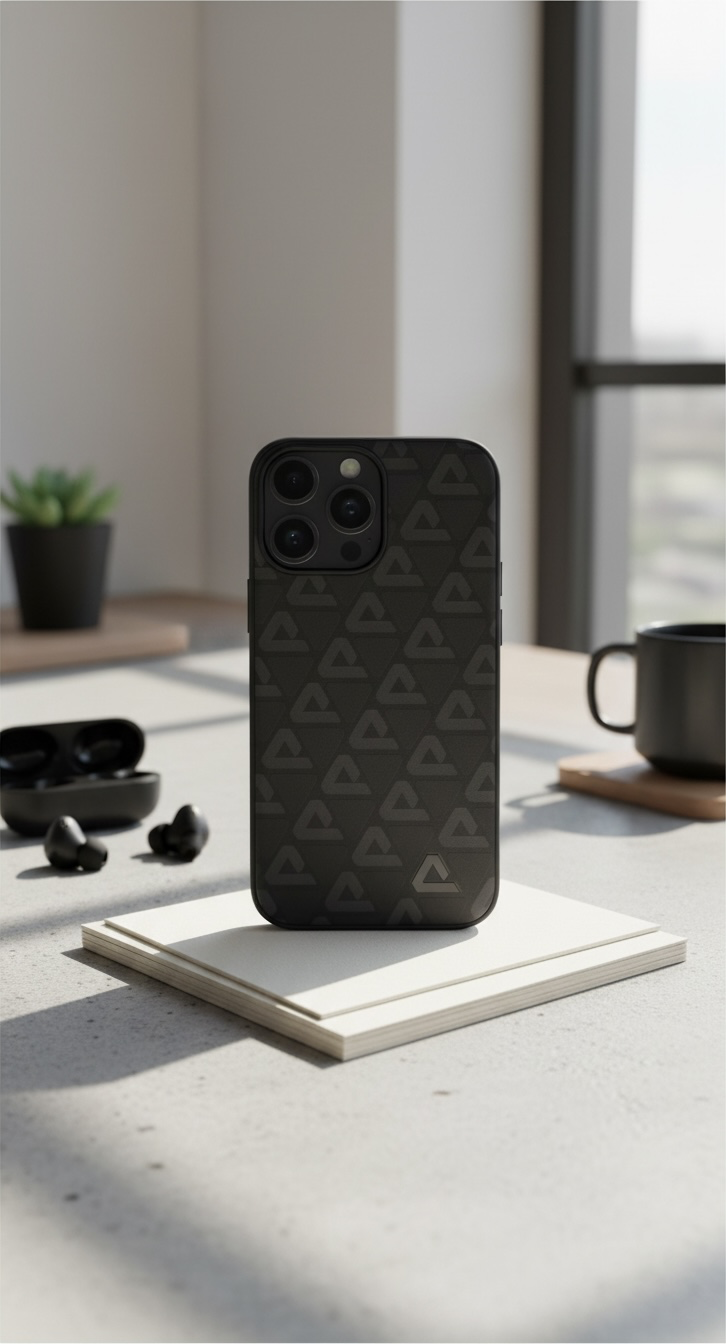 Geometric Pattern Leather-Textured Shockproof Case for iPhone 15 Pro Max / 14 Pro Max