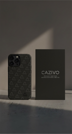 Geometric Pattern Leather-Textured Shockproof Case for iPhone 15 Pro Max / 14 Pro Max