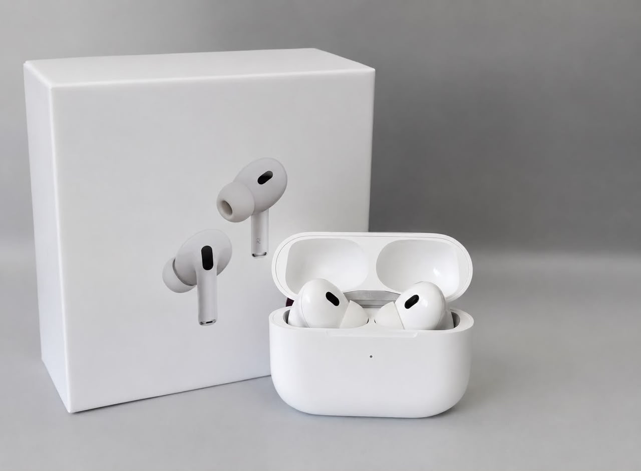 AirPods 2nd Generation floating on black background