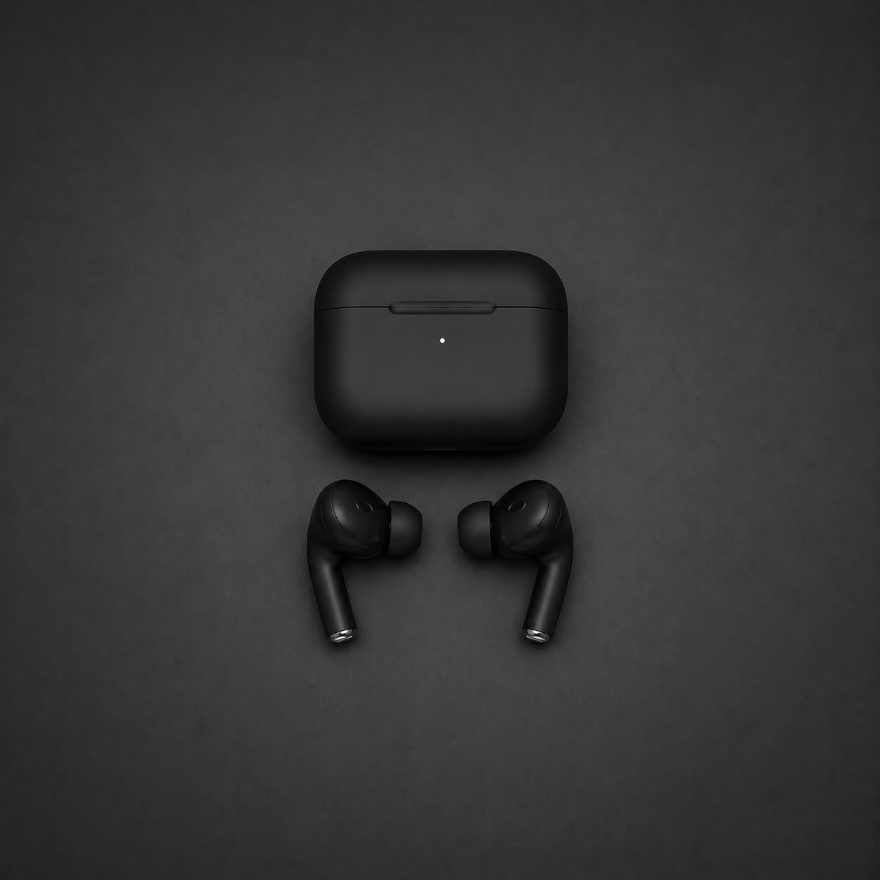 AirPods Pro 2 black earbuds in open charging case
