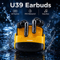 U39 earbuds features - 28H playtime, IPX5 waterproof, deep bass