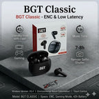 BGT Classic earbuds specs - 42H standby, 7-8H music time, ENC, gaming mode, remote selfie shutter