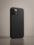 iPhone 12 Pro sky blue silicone case angled on white background showing camera cutout