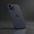 iPhone 11 orange silicone case front and back on futuristic neon grid dark background - 3D render