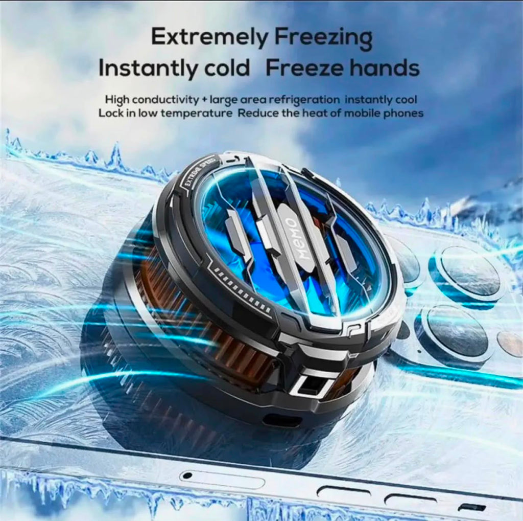 CX07 magnetic cooling fan extremely freezing instantly cold freeze hands - blue ice cooling effect on phone