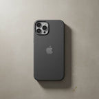 iPhone 14 grey silicone case 3D render standing on dark background - clean product shot